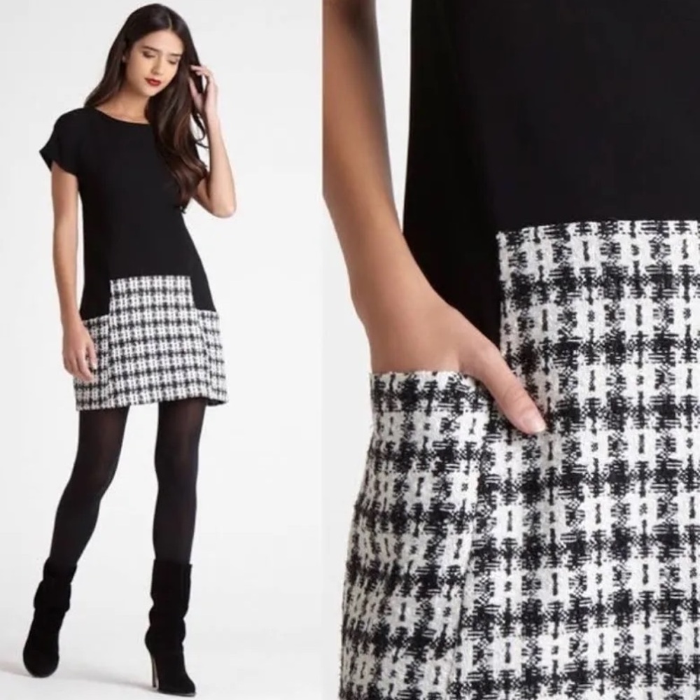 BCBGeneration Black and White Tweed Mini Dress